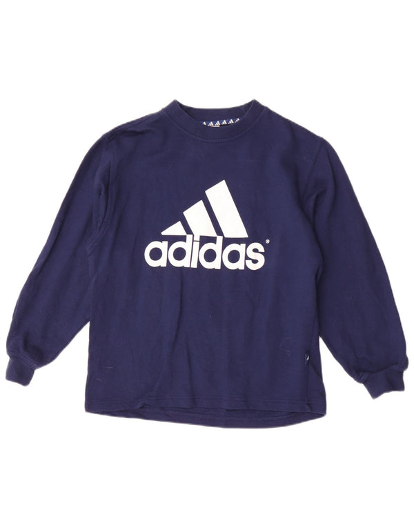 Adidas Jungen Graphic Top Langarm 11–12 Jahre marineblaue Baumwolle