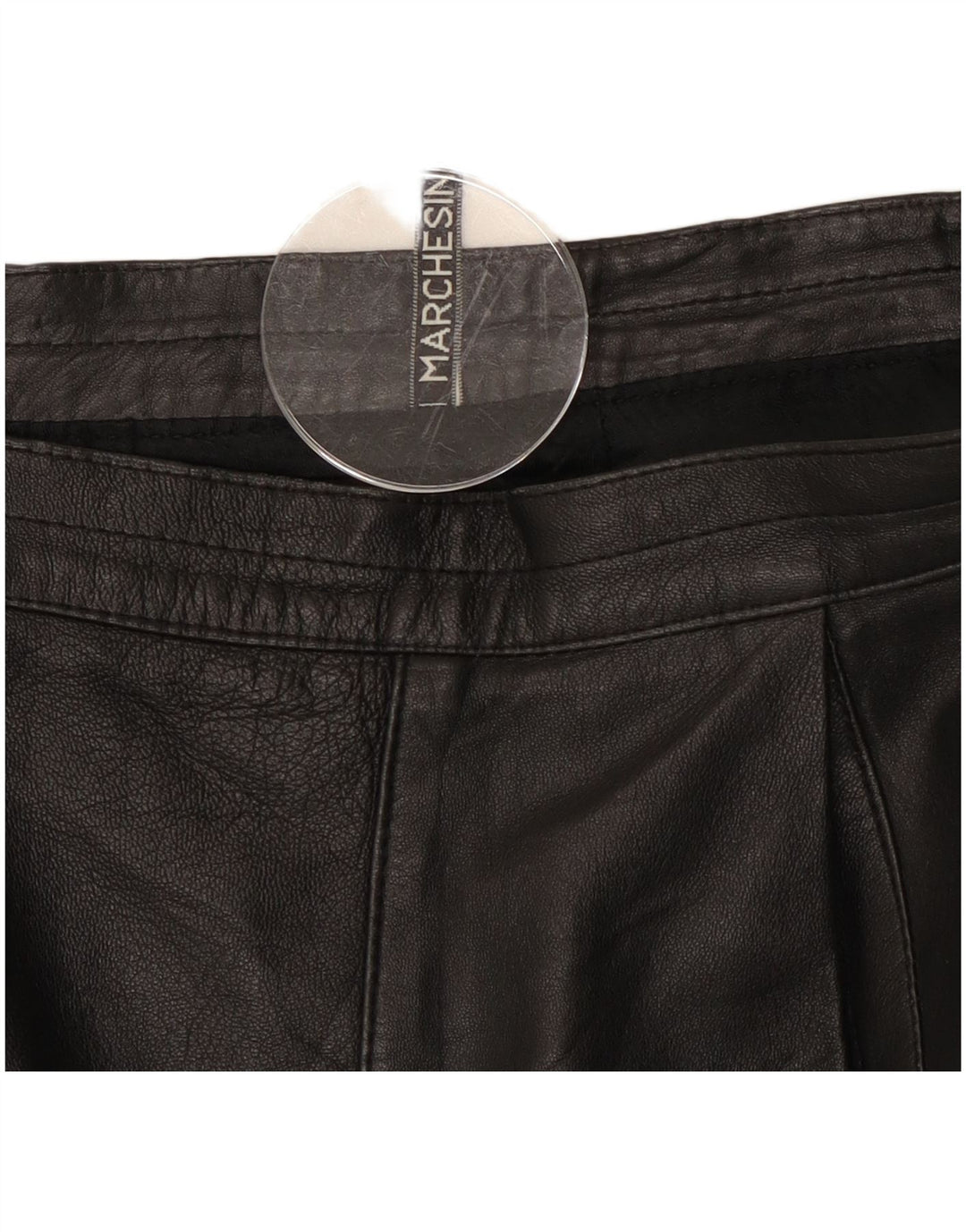 Vintage Damen Lederrock W28 Medium Schwarz