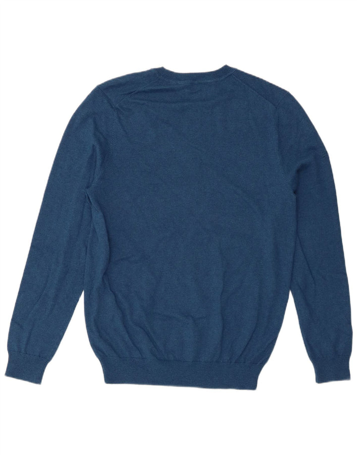 Superdry Herren-Pullover mit Rundhalsausschnitt aus mittelblauer Baumwolle