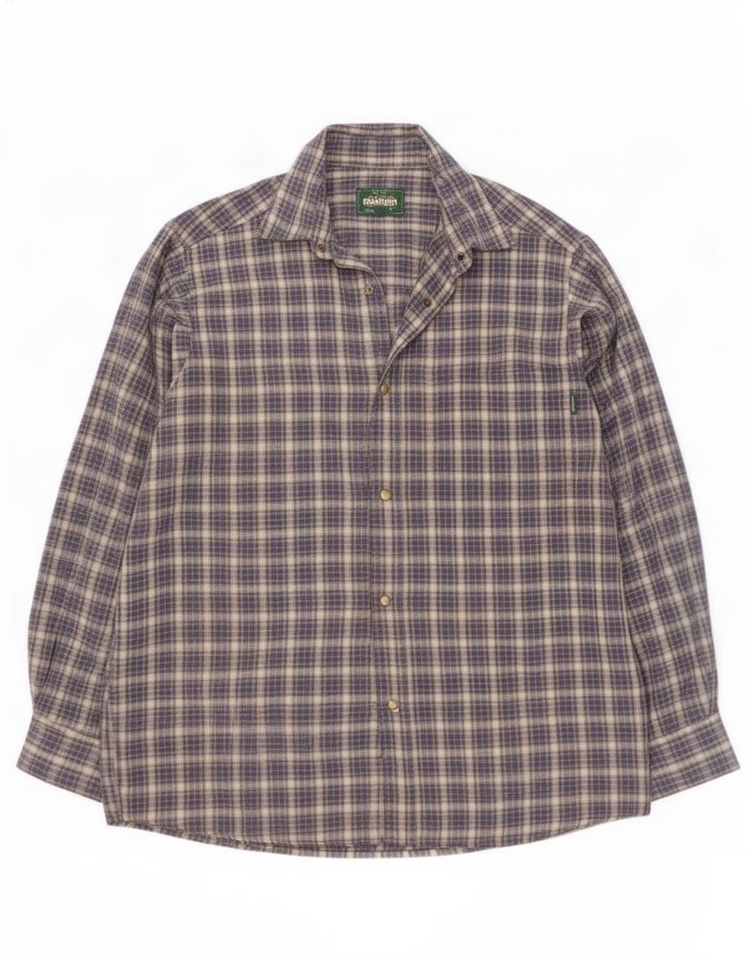 Rohan Herren-Flanellhemd, klein, marineblau, kariert, Baumwolle