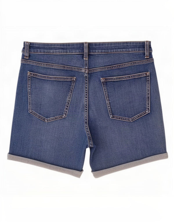 Marks & Spencer Damen Boyfriend-Jeansshorts UK 12 Medium W30 Blaue Baumwolle