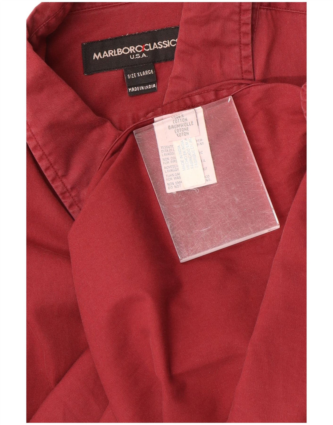 Marlboro Classics Herrenhemd XL Burgunderrot aus Baumwolle