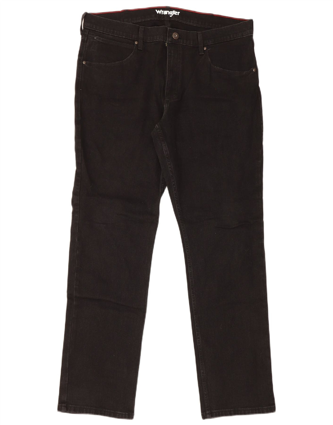 Wrangler Damen Regular Straight Jeans W36 L32 Schwarze Baumwolle
