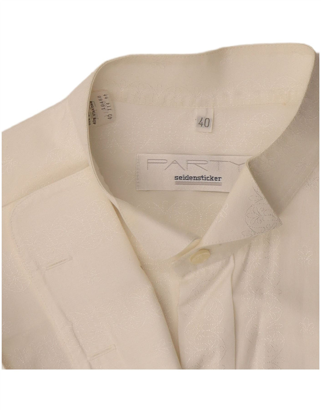 Seidensticker Herren-Formalhemd, Größe 40, mittelweiß, geblümt, Baumwolle