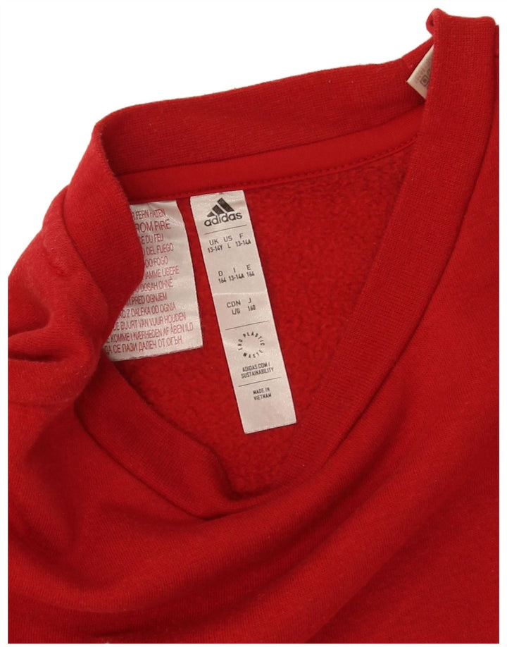 Adidas Jungen Sweatshirt Pullover 13-14 Jahre rote Baumwolle