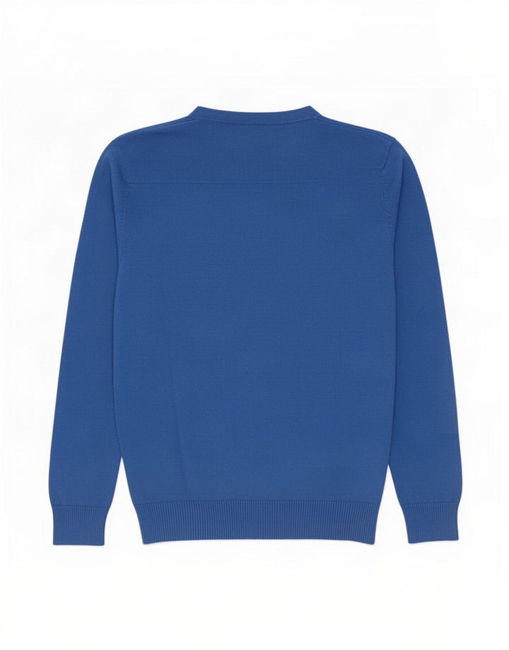 Jack & Jones Herren-Pullover mit V-Ausschnitt aus mittelblauer Baumwolle