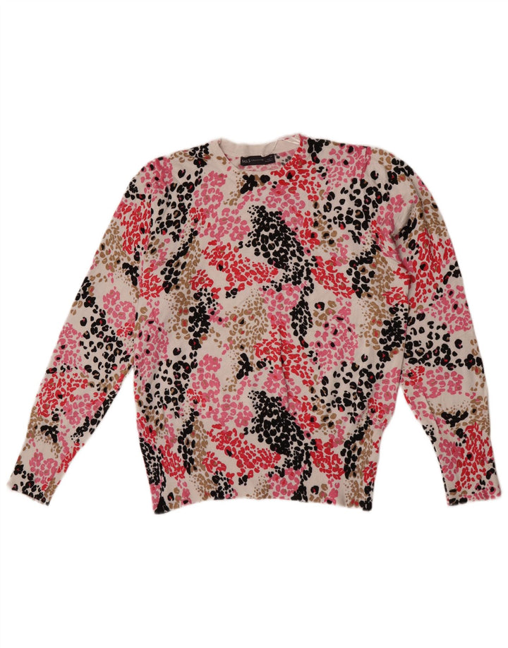 Marks & Spencer Damen-Pullover mit Rundhalsausschnitt, Gr. 14, Größe L, mehrfarbig