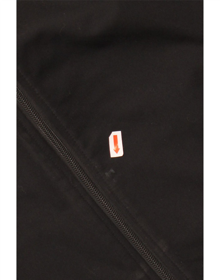 ADIDAS Damen-Trainingsanzug-Top-Jacke UK 12/14 Mittelschwarzes Polyester