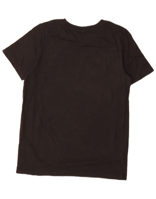 Adidas Damen Regular Fit Graphic T-Shirt Top UK 14 Large Schwarz Baumwolle