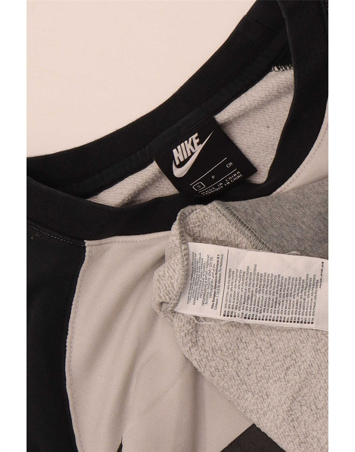 Nike Herren-Sweatshirt mit Grafik, Größe S, Grau, Colourblock-Baumwolle