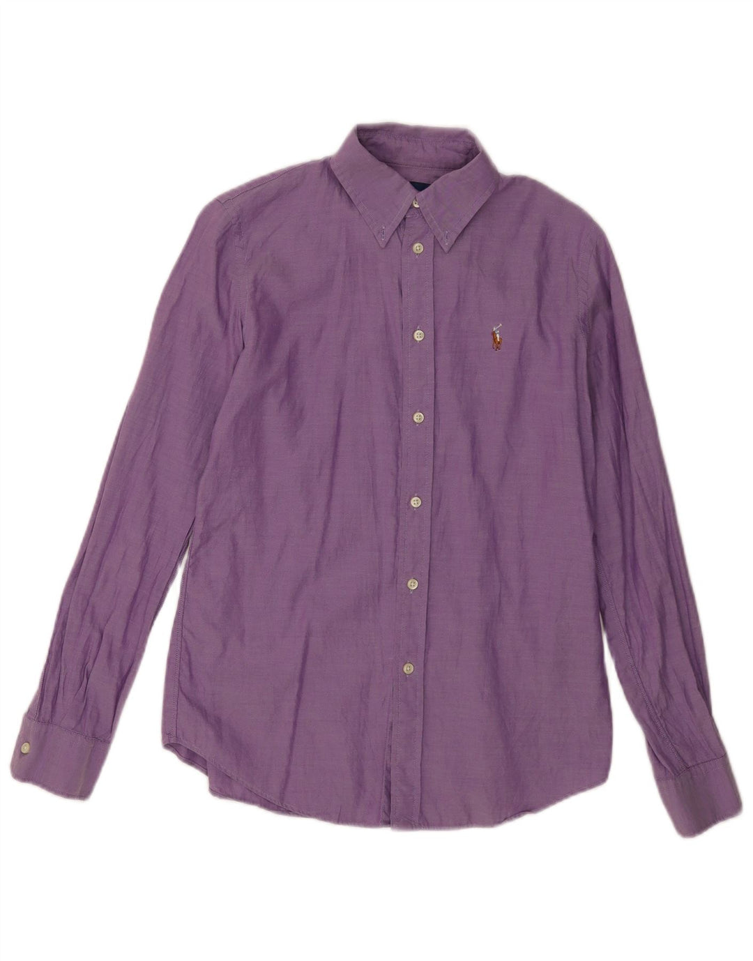 Ralph Lauren Herren-Hemd mit individueller Passform, US 6, mittelviolette Baumwolle
