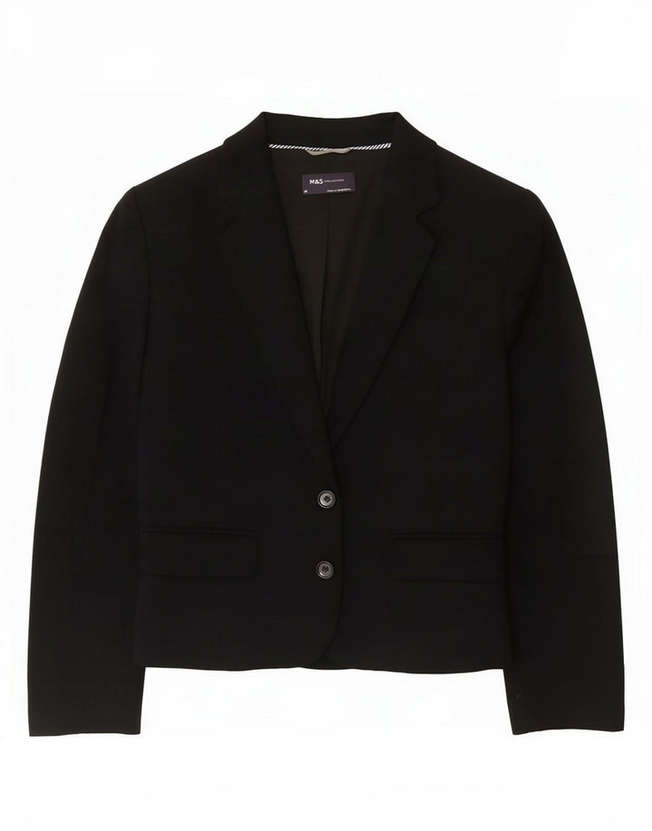 Marks & Spencer Damen-Blazerjacke mit 2 Knöpfen, UK 14, mittelschwarz, Polyester