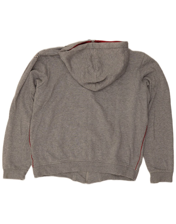 Kappa Womens Graphic Zip Hoodie Pullover UK 14 Mittelgraue Baumwolle