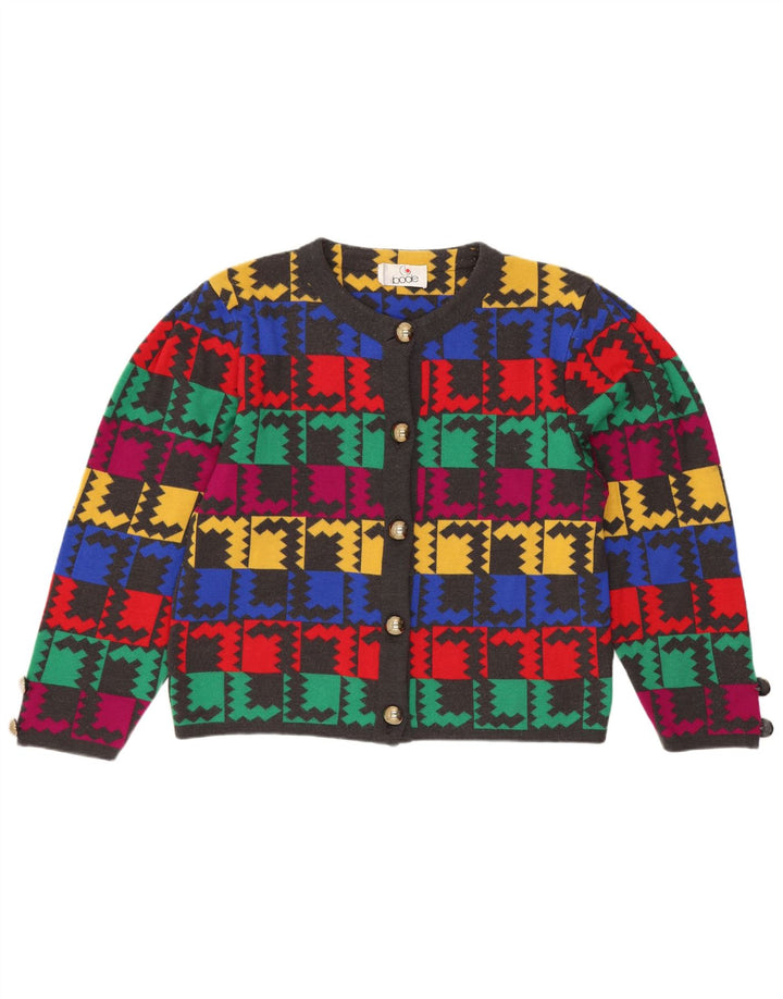 Bode Damen Crop Cardigan Pullover UK 14 Mittel Mehrfarbig Geometrisch
