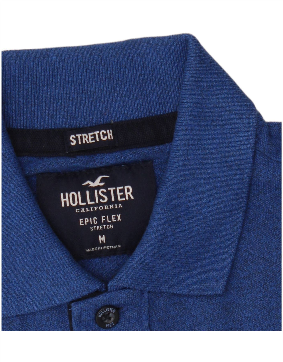 Hollister Herren Stretch-Poloshirt Mittelblau