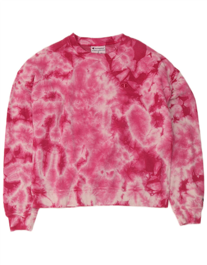 Champion Damen-Sweatshirt in Übergröße, Gr. 14, Mittelrosa, Batikfärbung