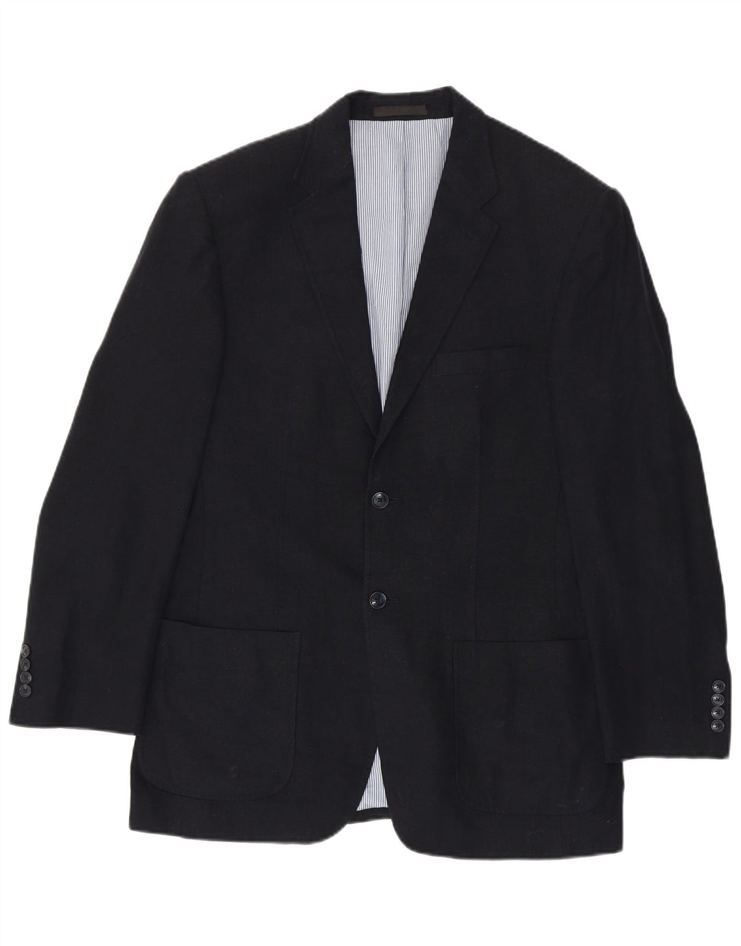 Marks & Spencer Herren-Blazer mit 2 Knöpfen, UK 38, Mittelblau, Leinen