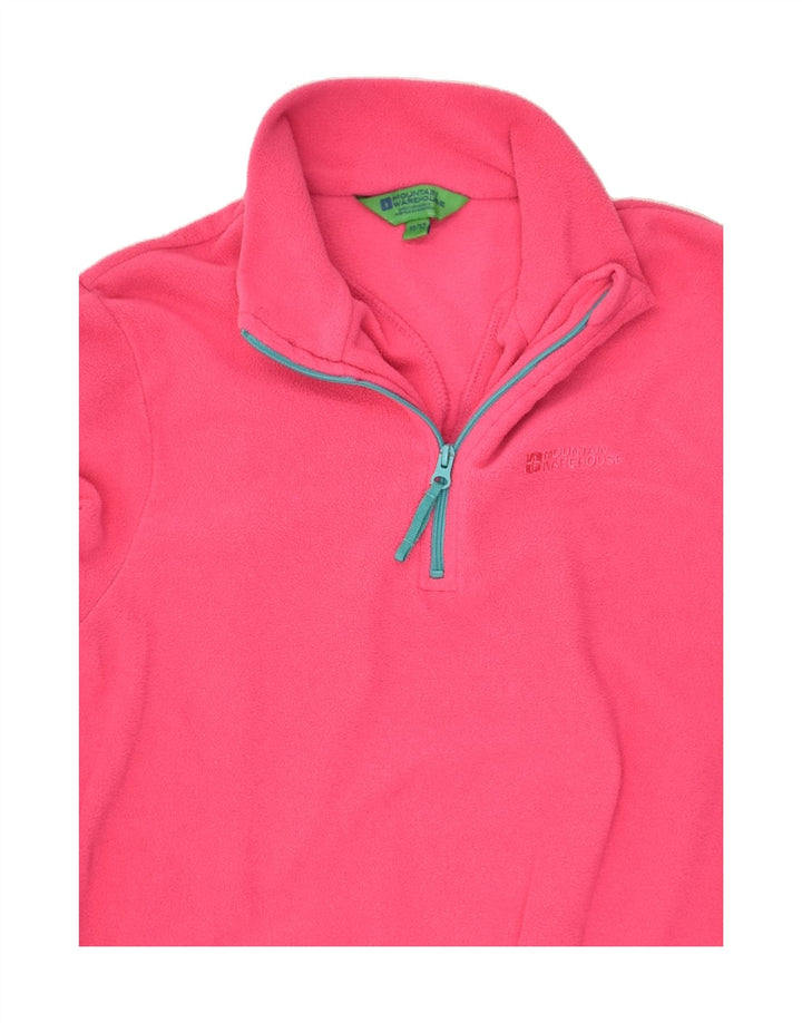 MOUNTAIN WAREHOUSE Girls Zip Neck Fleece Jumper 11-12 Years Pink Polyester | Vintage Mountain Warehouse | Thrift | Second-Hand Mountain Warehouse | Used Clothing | Messina Hembry 