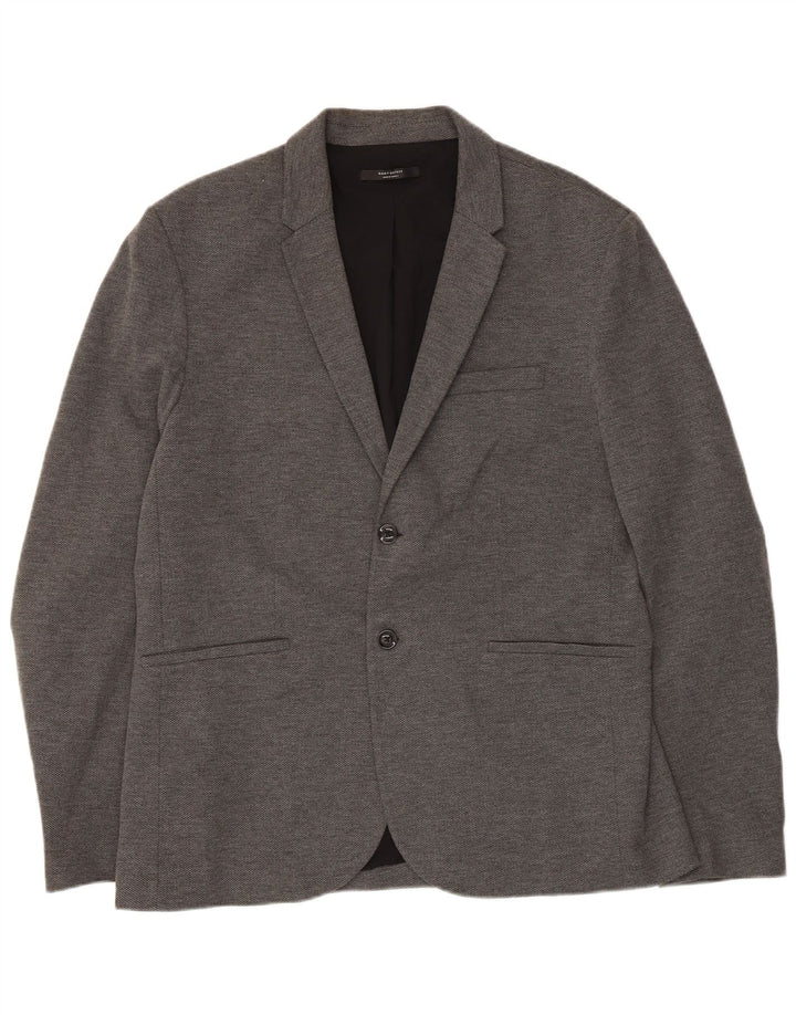 Vintage Herren 2-Knopf-Blazerjacke UK 38 Mittelgraue Baumwolle
