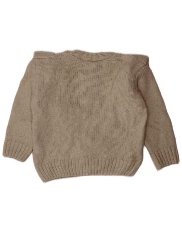 ZARA Baby Girls Crew Neck Jumper Sweater 18-24 Months Off White