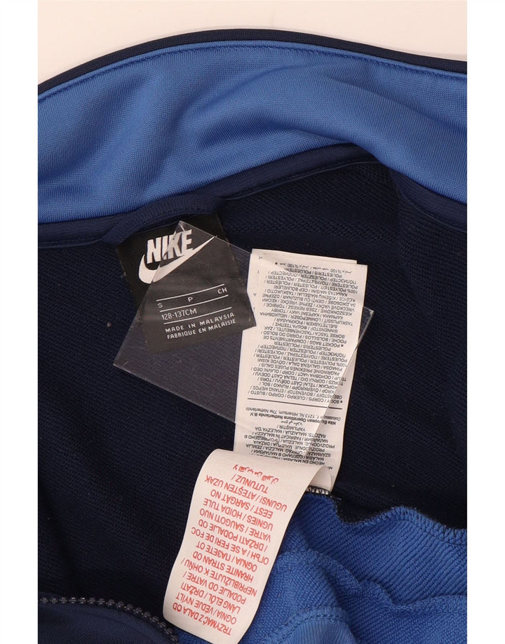 NIKE Jungen-Trainingsanzug-Top-Jacke, 8–9 Jahre, Größe S, Marineblau, Farbblock