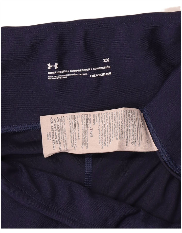 Under Armour Damen Kompressions-Capri-Leggings UK 20 2XL Marineblau Sport