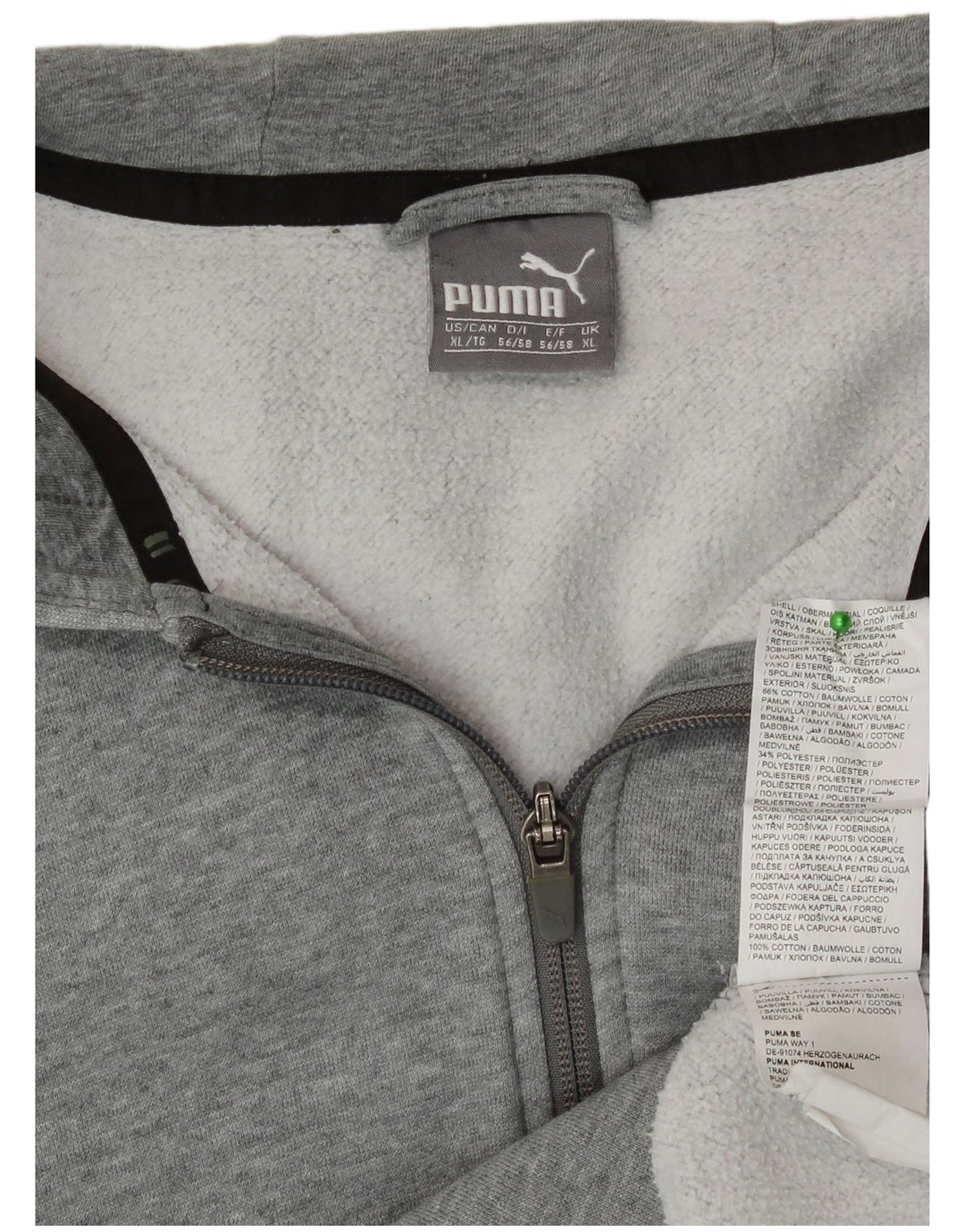 Puma Herren Graphic Zip Hoodie Pullover XL Grau Baumwolle