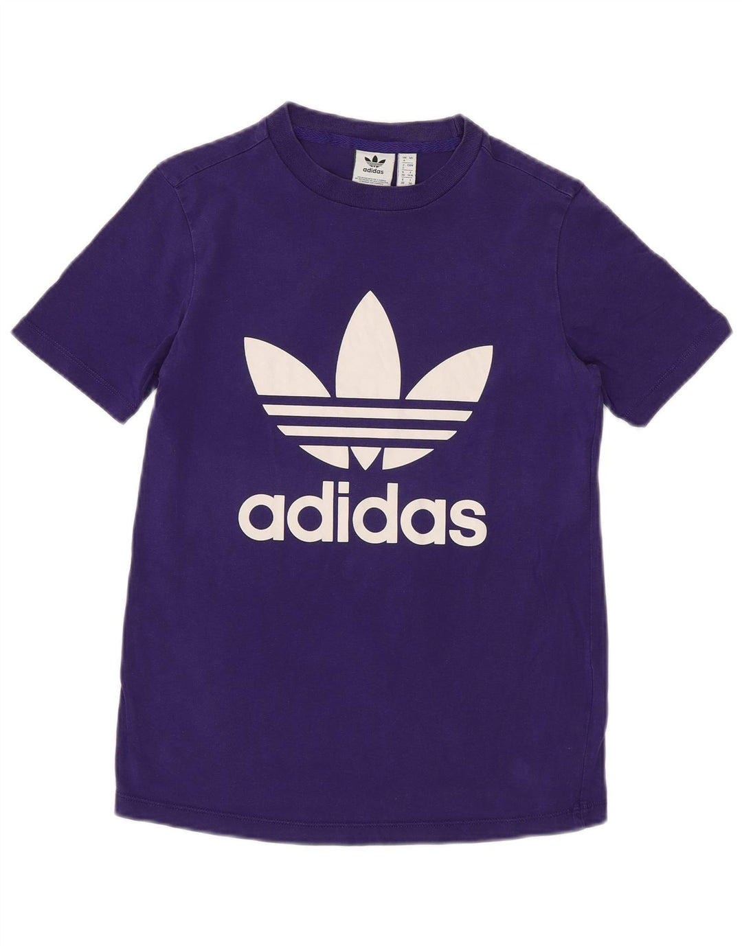 ADIDAS Damen Grafik T-Shirt Top UK 4 XS Lila Baumwolle
