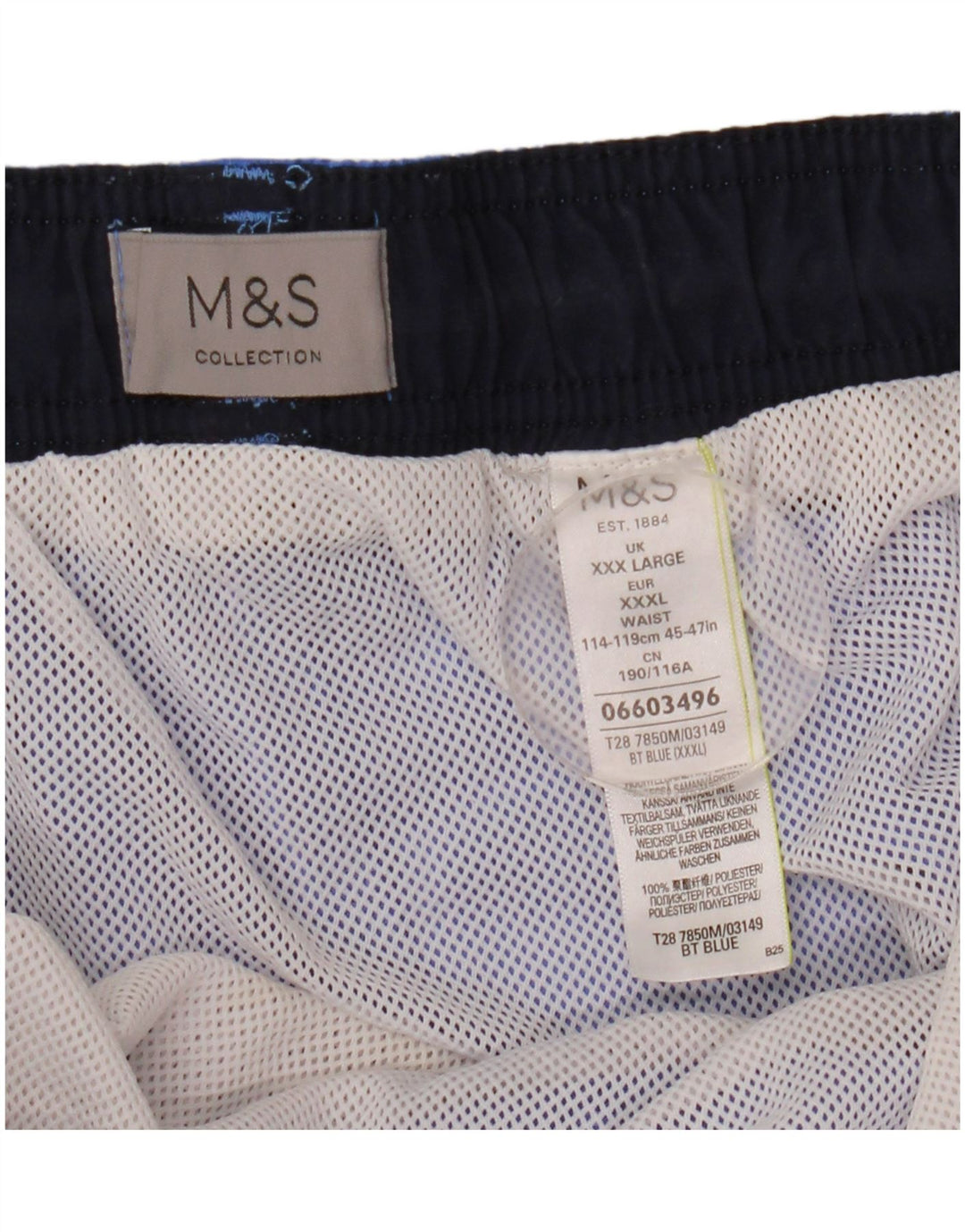 Marks & Spencer Herren Badeshorts 3XL Blau Polyester