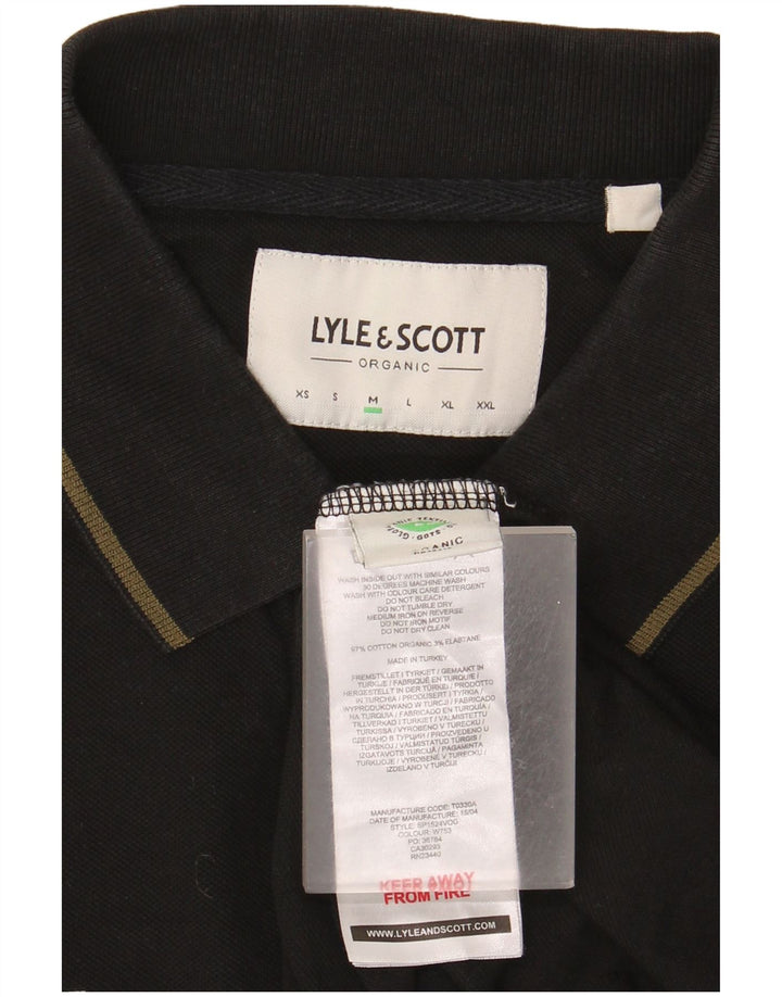Lyle & Scott Herren-Poloshirt aus mittelschwarzer Baumwolle