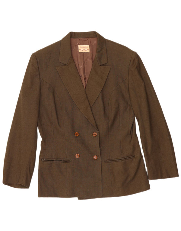 Brooksfield Damen-Zweireiher-Blazer IT 44 Medium Khaki Viscose