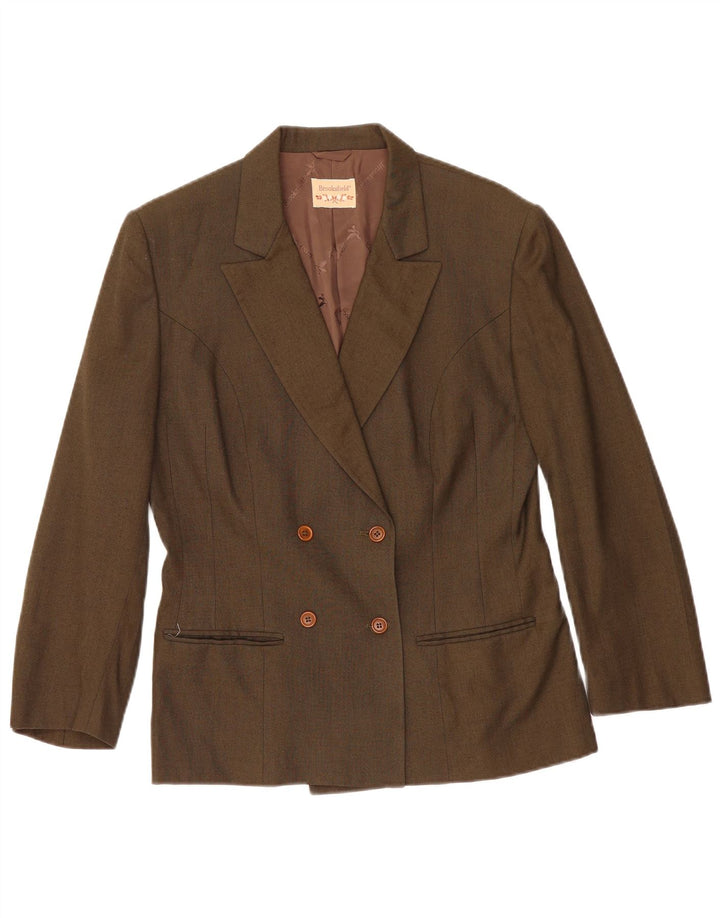 Brooksfield Damen-Zweireiher-Blazer IT 44 Medium Khaki Viscose