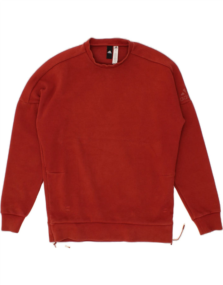 ADIDAS Mens Graphic Sweatshirt Jumper Medium Red Cotton Vintage Adidas and Second-Hand Adidas from Messina Hembry 