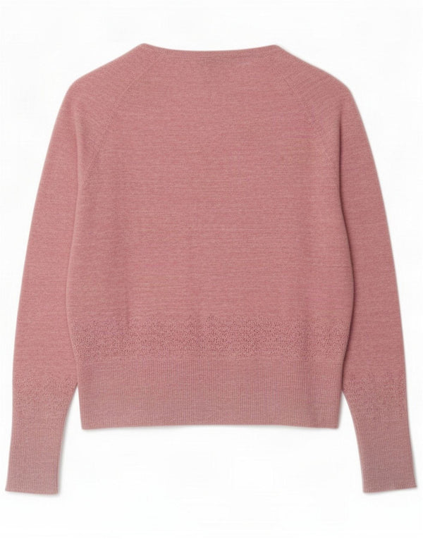 Weird Fish Damen Strickjacke Pullover UK 12 Mittelrosa Baumwolle