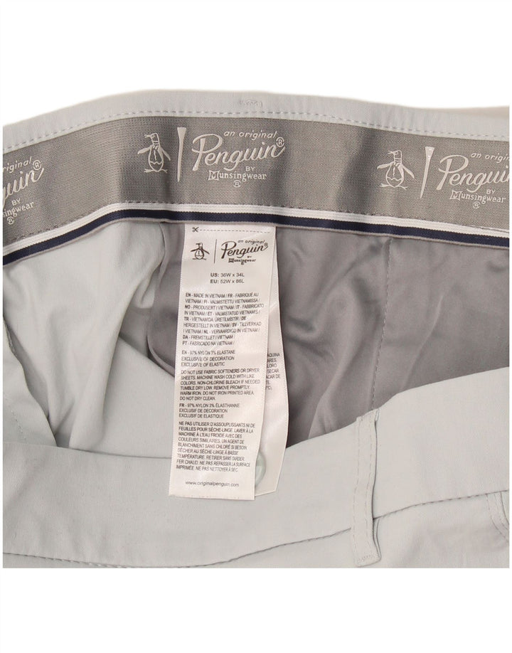 Penguin Slim Chino-Hose für Herren, W36, L34, graues Nylon
