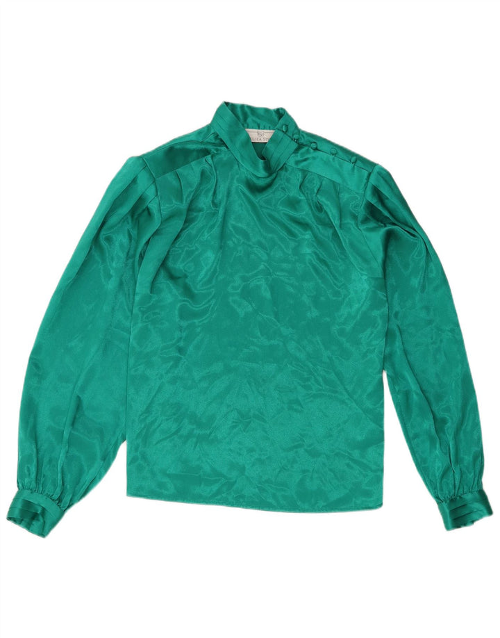 Chelsea Damen Langarm-Blusenoberteil US 6 Mittelgrünes Polyester
