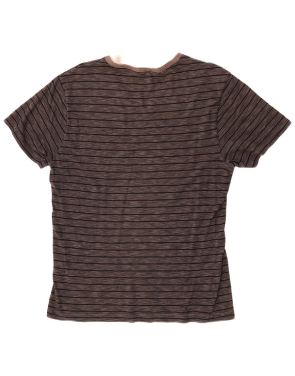 Pinguin-Herren-T-Shirt-Oberteil, groß, braun gestreift