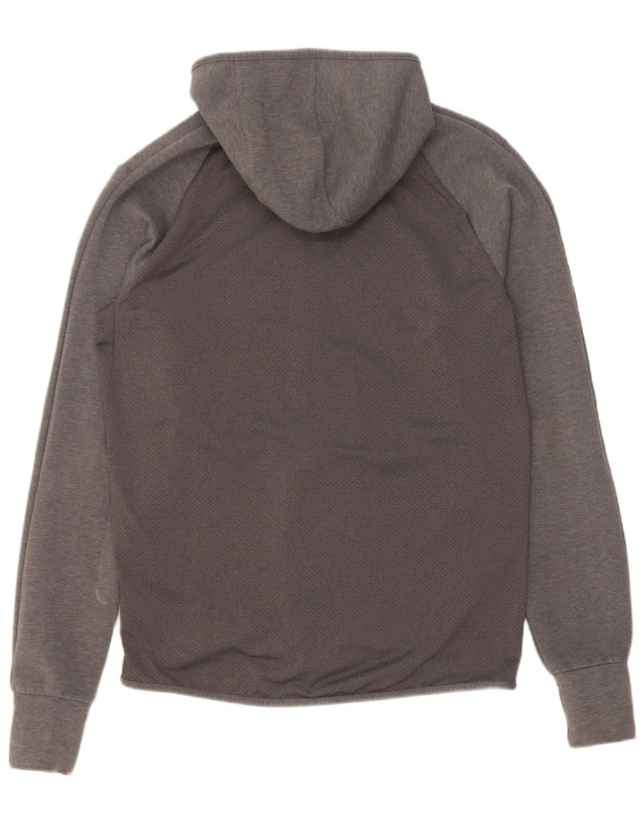 Adidas Herren-Kapuzenpullover mit Reißverschluss, mittelgraue Baumwolle