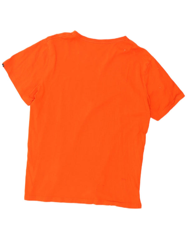 Puma Herren Grafik T-Shirt Top XL Orange Baumwolle