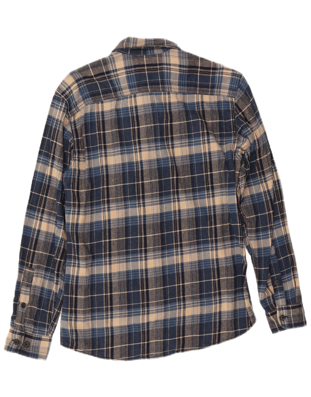 JACK & JONES Herren-Flanellhemd, klein, blau kariert, Baumwolle