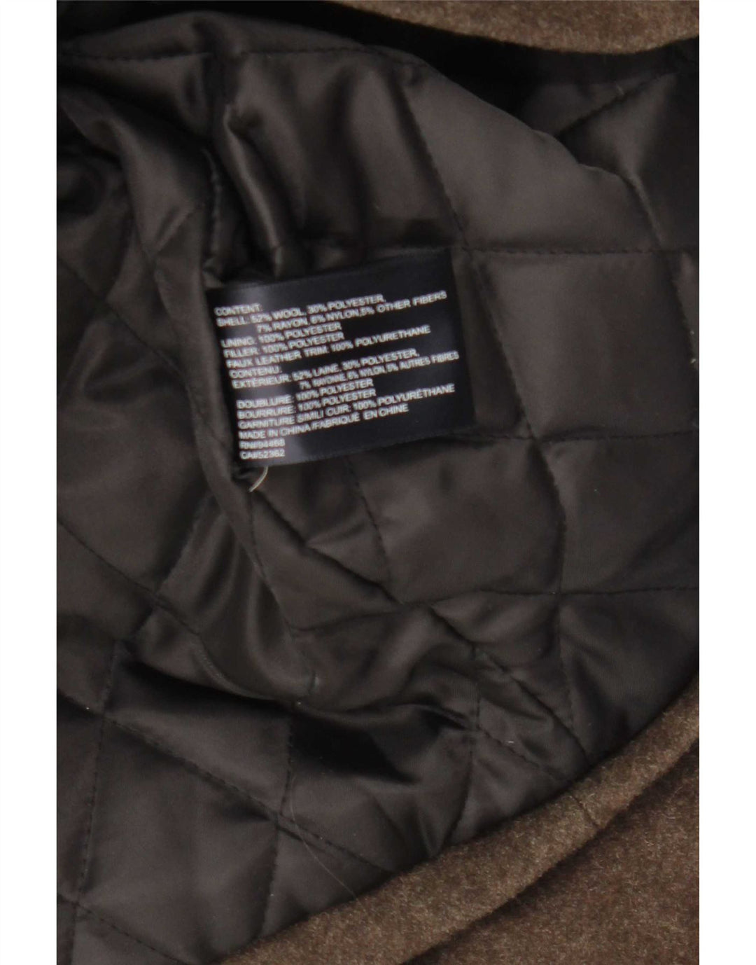 Nautica Herren-Dufflecoat mit Kapuze, UK 38, mittelbraune Wolle