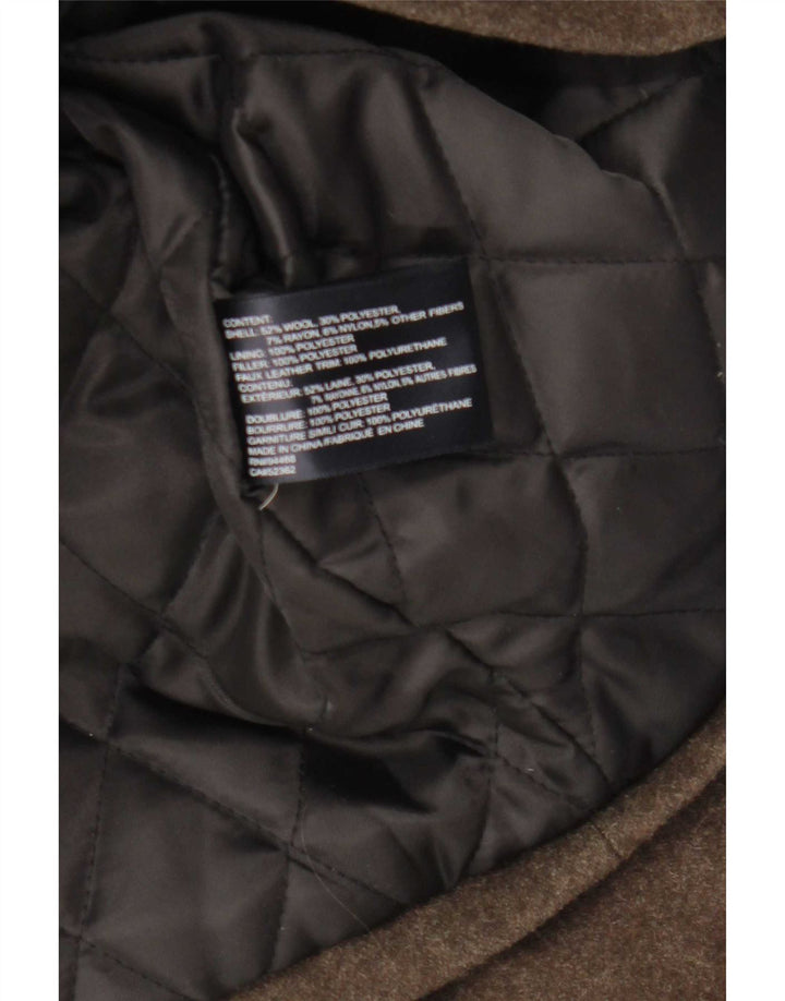 Nautica Herren-Dufflecoat mit Kapuze, UK 38, mittelbraune Wolle
