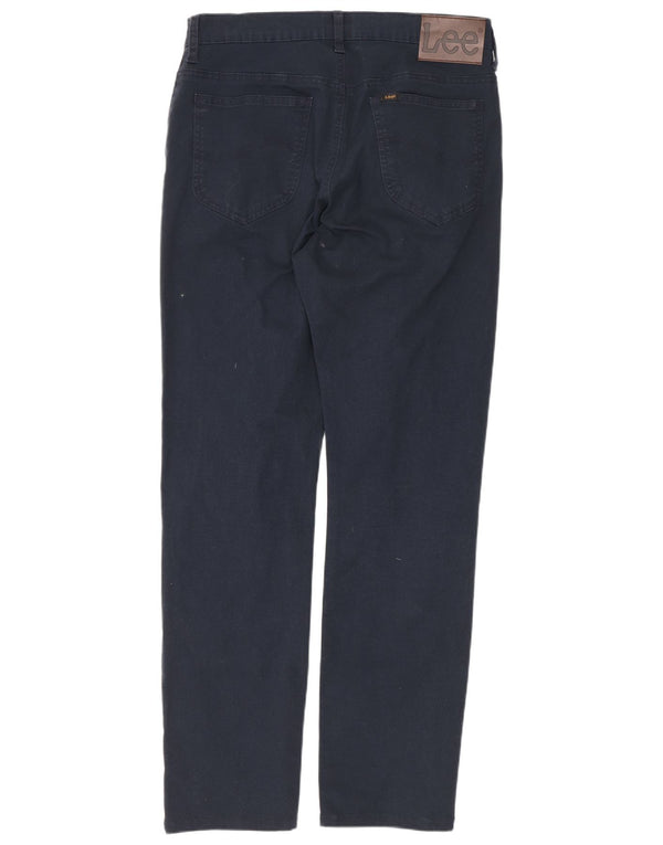 Lee Damen Rider Straight Freizeithose W30 L30 Marineblaue Baumwolle