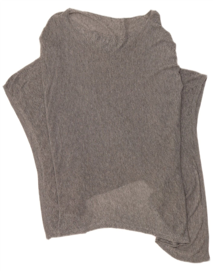 Jigsaw Damen-Poncho-Pullover, Einheitsgröße, grau meliertes Lyocell