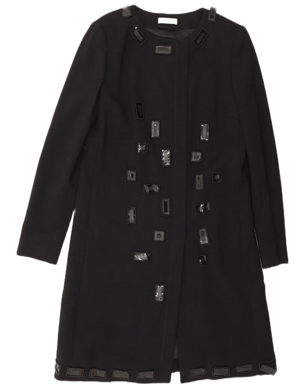 Emilio Pucci Damen Longline Blazer Jacke UK 14 Mittelschwarze Schurwolle