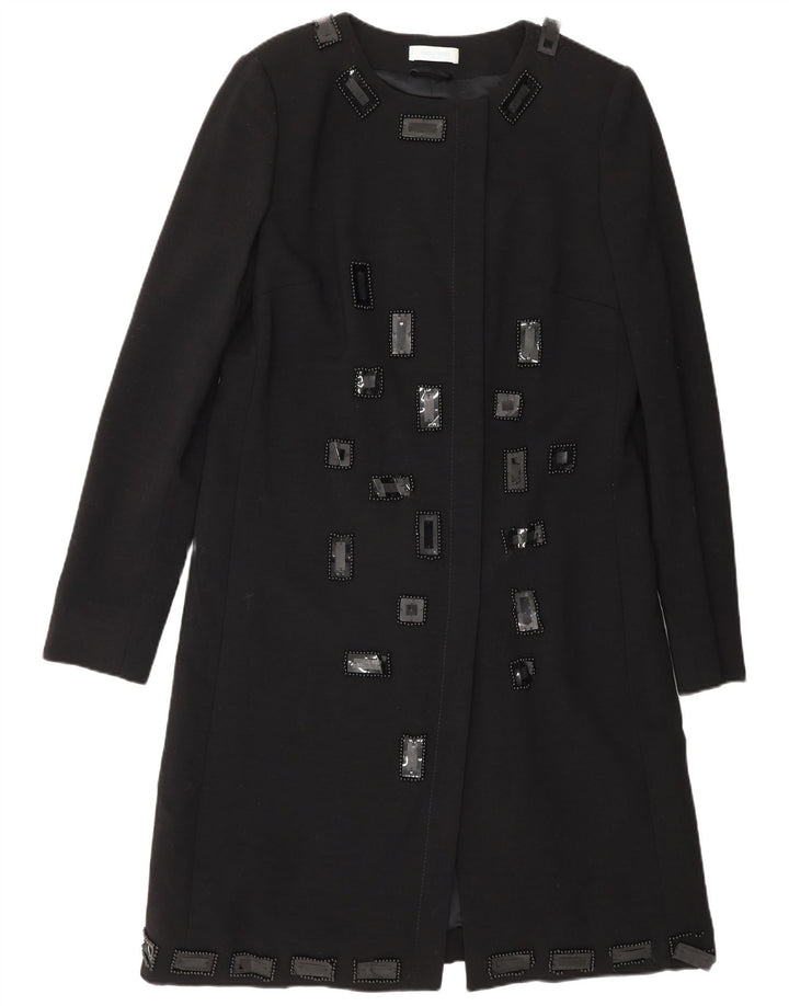 Emilio Pucci Damen Longline Blazer Jacke UK 14 Mittelschwarze Schurwolle