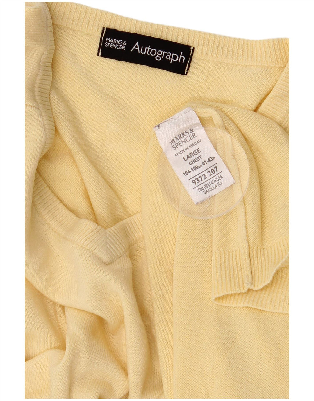 Marks & Spencer Herren Autograph Pullover mit V-Ausschnitt, groß, Acryl, Gelb