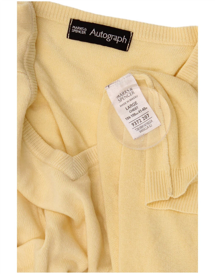 Marks & Spencer Herren Autograph Pullover mit V-Ausschnitt, groß, Acryl, Gelb