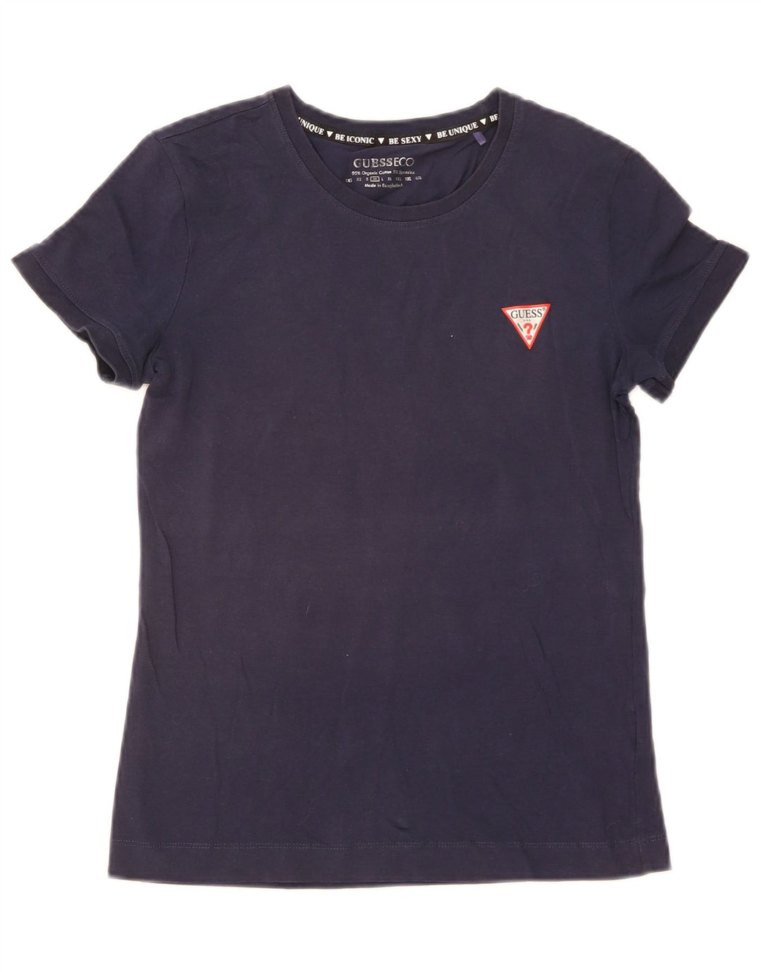 Guess Damen T-Shirt Top UK 12 Medium Marineblau