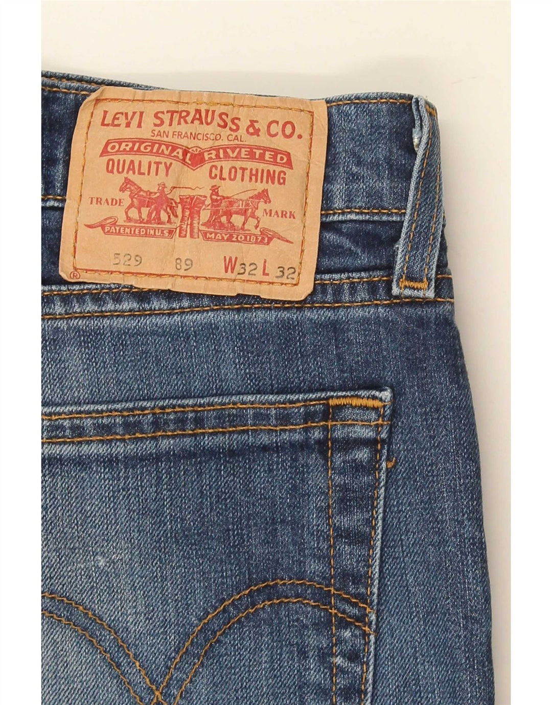 Levi's Herren 529 Curvy Bootcut Jeans W32 L32 Blaue Baumwolle